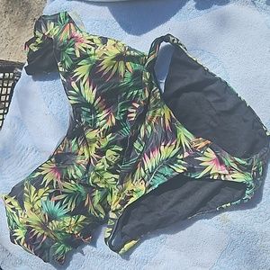 Lucky brand two peice off shoulder tropical swimsuit
